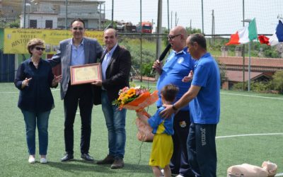 Vincenzo e Rita Castelli alla festa della Scuola Calcio dedicata a Giorgio