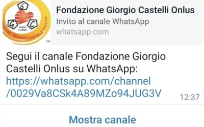 Vi presentiamo il nuovo canale Whatsapp della Fondazione ….